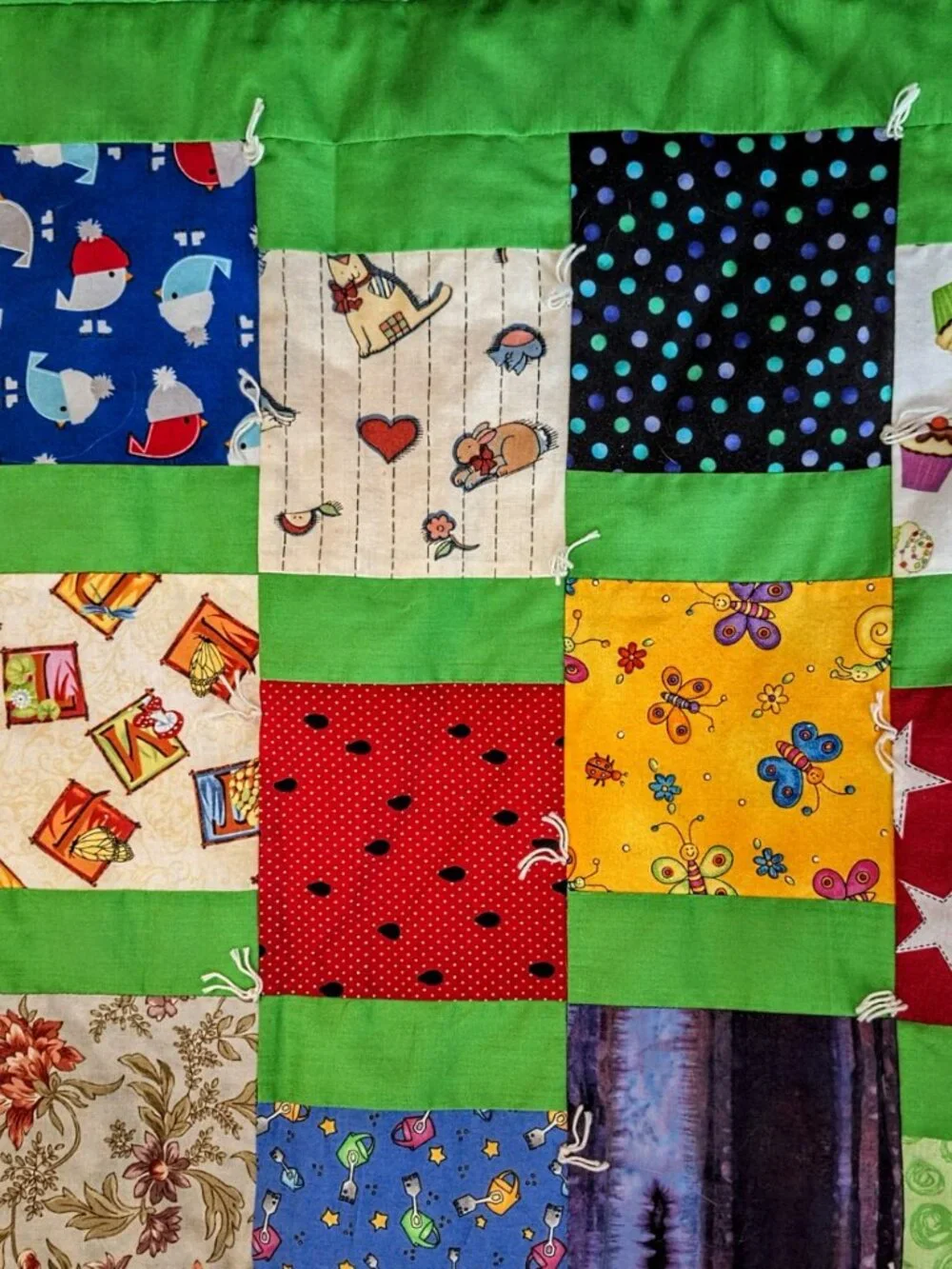 Patchwork Quilt Throw Blanket Handmade Double Sided 60”x40” Baby Youth OOAK